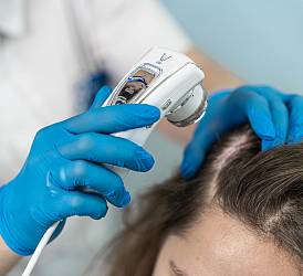 Врач-дерматовенеролог, косметолог, трихолог, кмн, Синькевич Е.Р. выполняет фототрихограмму